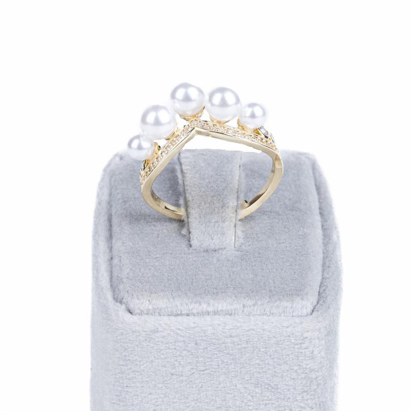 انگشتر فانتزی، مرواریدی، نگین‌دار، آبکاری رادیوم، کد:B025 