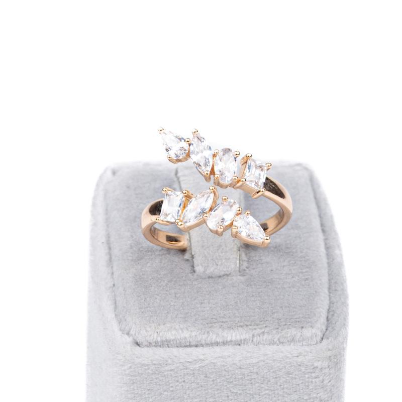 انگشتر ژوپینگ، طرح طلا، آلیاژ مس، نگین‌دار،ضربدری، کد B036