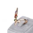 انگشتر ژوپینگ، طرح طلا و جواهر، آلیاژ مس، نگین‌‌های رنگی، کد B037
