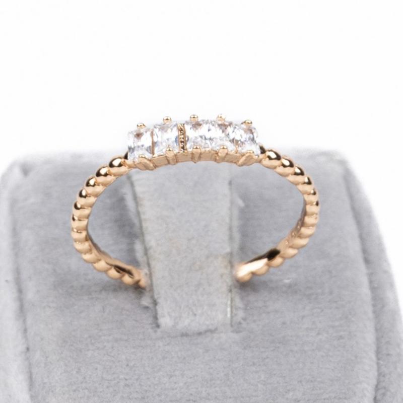 انگشتر ژوپینگ، طرح طلا و جواهر، آلیاژ مس و استیل،مینیمال، نگین‌دار، کد B041