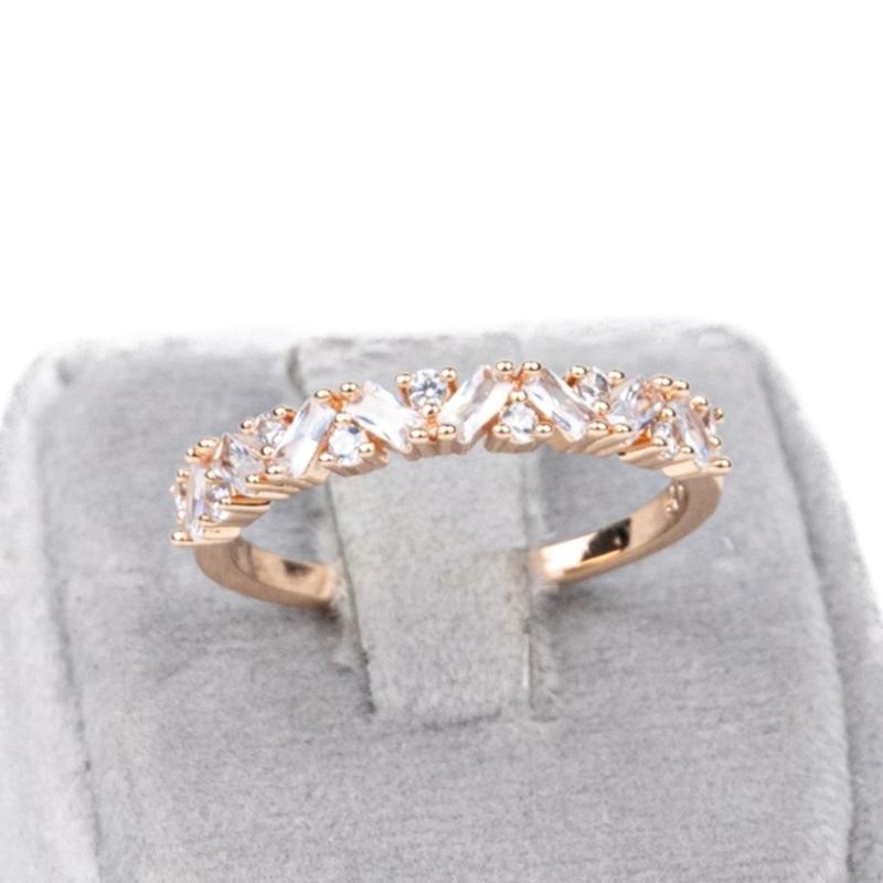 انگشتر ژوپینگ، طرح طلا و جواهر، آلیاژ مس و استیل،مینیمال، نگین‌دار، کد B042