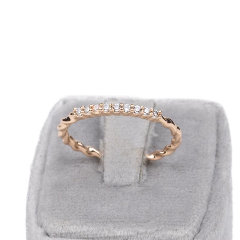 انگشتر ژوپینگ، طرح طلا و جواهر، آلیاژ مس و استیل،مینیمال، نگین‌دار، کد B043