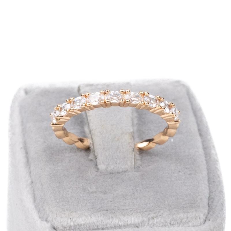 انگشتر ژوپینگ، طرح طلا و جواهر، آلیاژ مس و استیل،مینیمال، نگین‌دار، کد B044