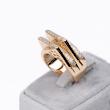 انگشتر ژوپینگ، طرح طلا و جواهر، آلیاژ مس و استیل،4 لاین، کد B045