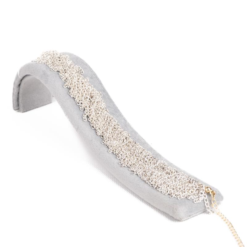 دستبند فشن، ریسه‌ای، زنجیری، آبکاری نقره، کد: C065