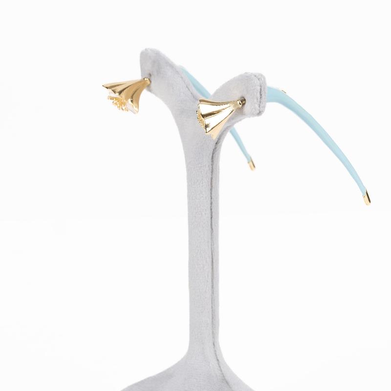 گوشواره میخی، فانتزی، میناکاری، طرح شاخه گل، رنگی، کد: A078