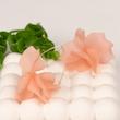 گوشواره حلقه‌ای رزینی، فانتزی، طرح گل واژگون با ساقه خمیده، استیل، کد:A080