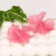 گوشواره حلقه‌ای رزینی، فانتزی، طرح گل واژگون با ساقه خمیده، استیل، کد:A080