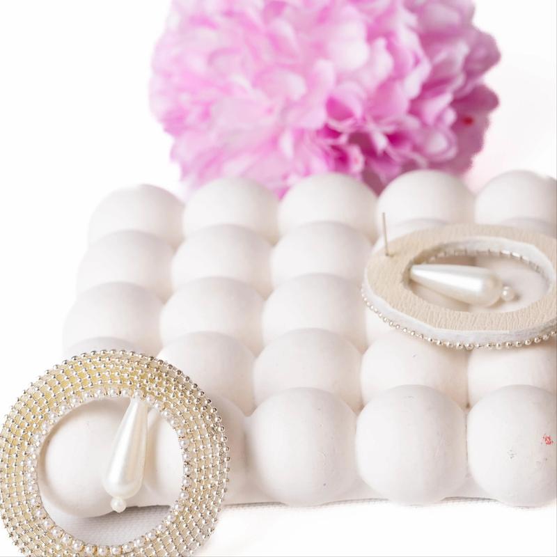 گوشواره میخی، دستساز، مرواریدی، کد: A0104