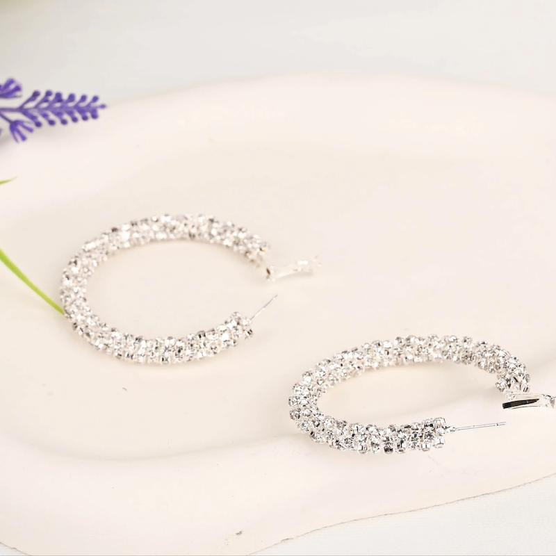 گوشواره حلقه‌ای، خاویاری، آبکاری رادیوم، کد: A0110