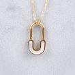 گردنبند مینیمال، با پلاک فانتزی حرف U انگلیسی، آبکاری رادیوم، کد: D051