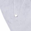 گردنبند مینیمال، با پلاک طرح قلب، آبکاری نقره، کد: D052