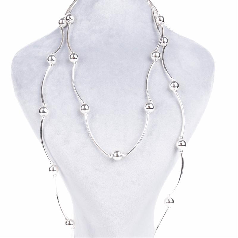 گردنبند مینیمال چند کاره، تک و دولاین، رولباسی، دستبند، آبکاری نقره، کد: D053