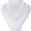 گردنبند فشن، چند رشته زنجیر، آبکاری نقره، کد: D055