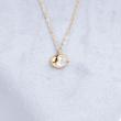 گردنبند مینیمال، با پلاک فانتزی و صدف،آبکاری رادیوم، کد: D059