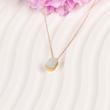 گردنبند مینیمال، با پلاک بیضی و صدف، کد: D060