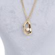 گردنبند مینیمال، با پلاک بیضی دفرمه و مروارید، کد: D062