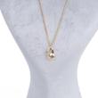 گردنبند مینیمال، با پلاک بیضی دفرمه و مروارید، کد: D062