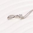 گردنبند آغوش، استیل، نگین‌دار، طرح بی‌نهایت، آبکاری رادیوم، کد: D064