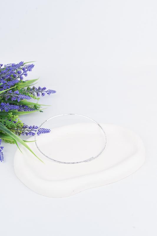 گردنبند طوق، نقره‌ای، نگین‌دار، کد: D066