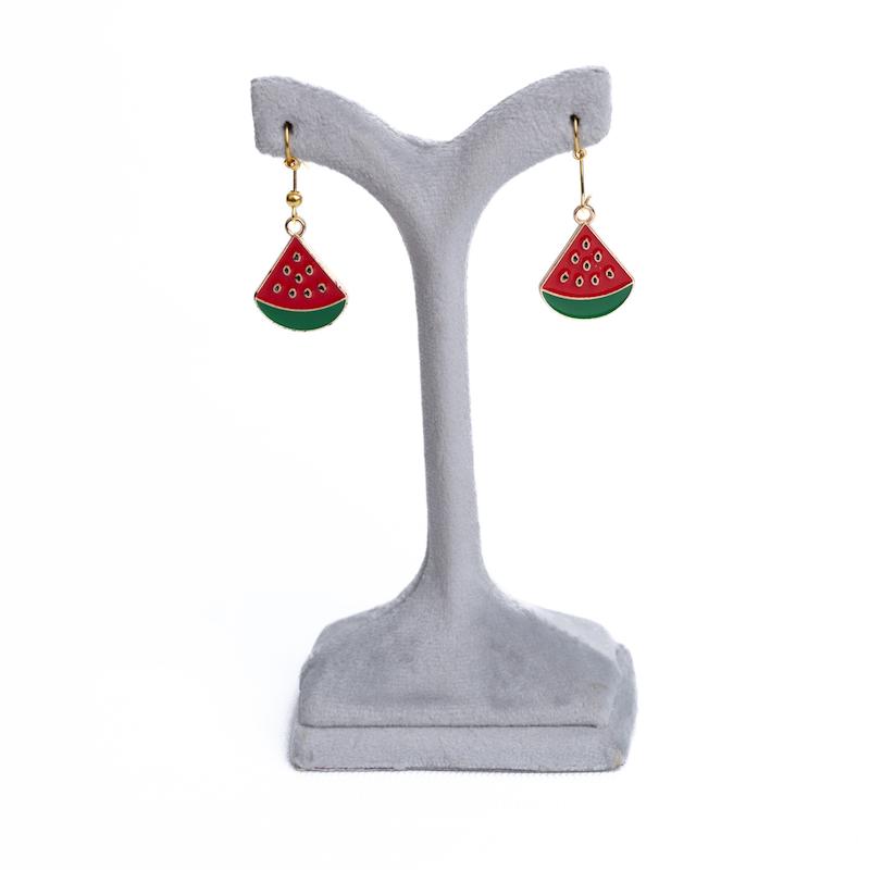 گوشواره یلدایی طرح هندوانه، طلایی، استیل، کد: A0116