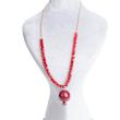 گردنبند یلدایی، زنجیر و کریستال و انار، استیل، کد: D069