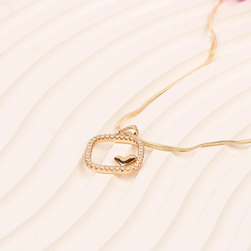 آویز ژوپینگ، طرح چهارگوش و قلب، نگین‎‌دار، کد: H029