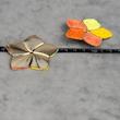 گوشواره رنگی رافیا، طرح ستاره، کد: A0144