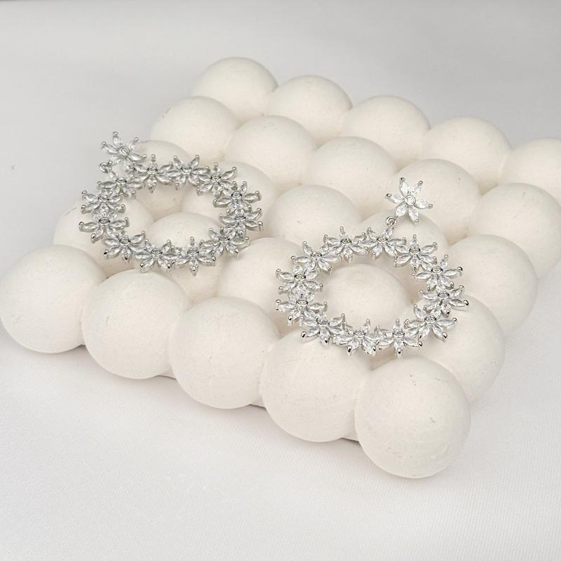 گوشواره طرح جواهر، مجلسی، آویزی، کد: A0152