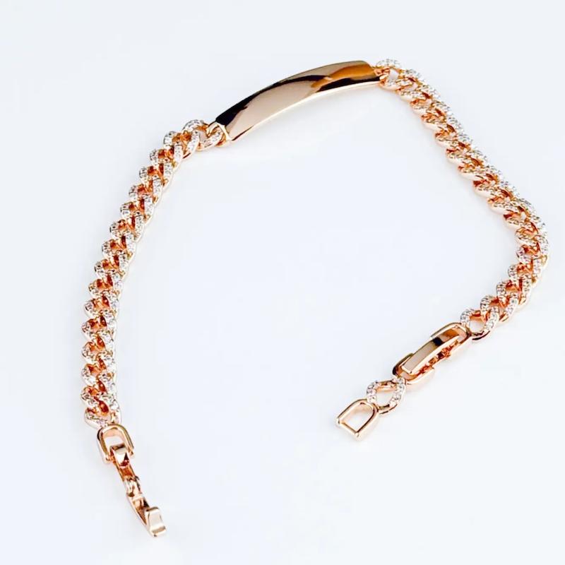 دستبند طرح طلا، ژوپینگ، بند کارتیه نگین‌دار، کد:C075