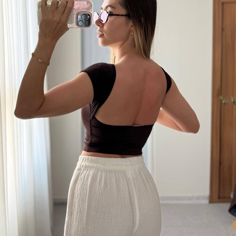 تاپ backless Stradivarius 🥥 دو رنگ