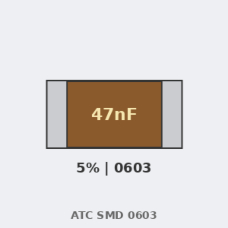 خازن SMD 47nF - دقت 5% - پکیج 0603