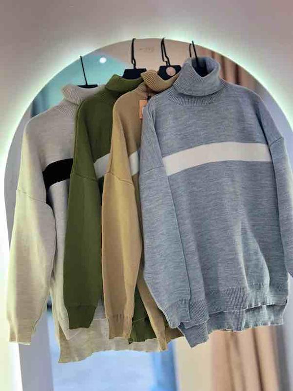 یقه اسکی خط دار 