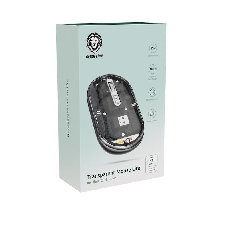 ماوس بیسیم شفاف لایت گرین Green Transparent Mouse Lite