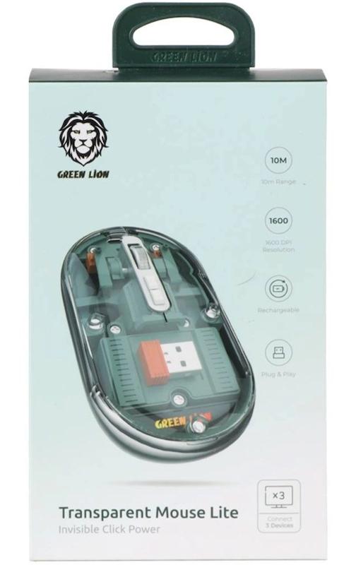 ماوس بی سیم گرین لاین رنگ خاکستری مدل Green Lion Transparent Mouse Lite GL-RM6