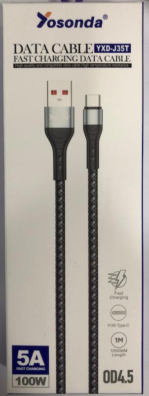 کابل شارژر تایپ سی مدل yosonda YXD-J35T