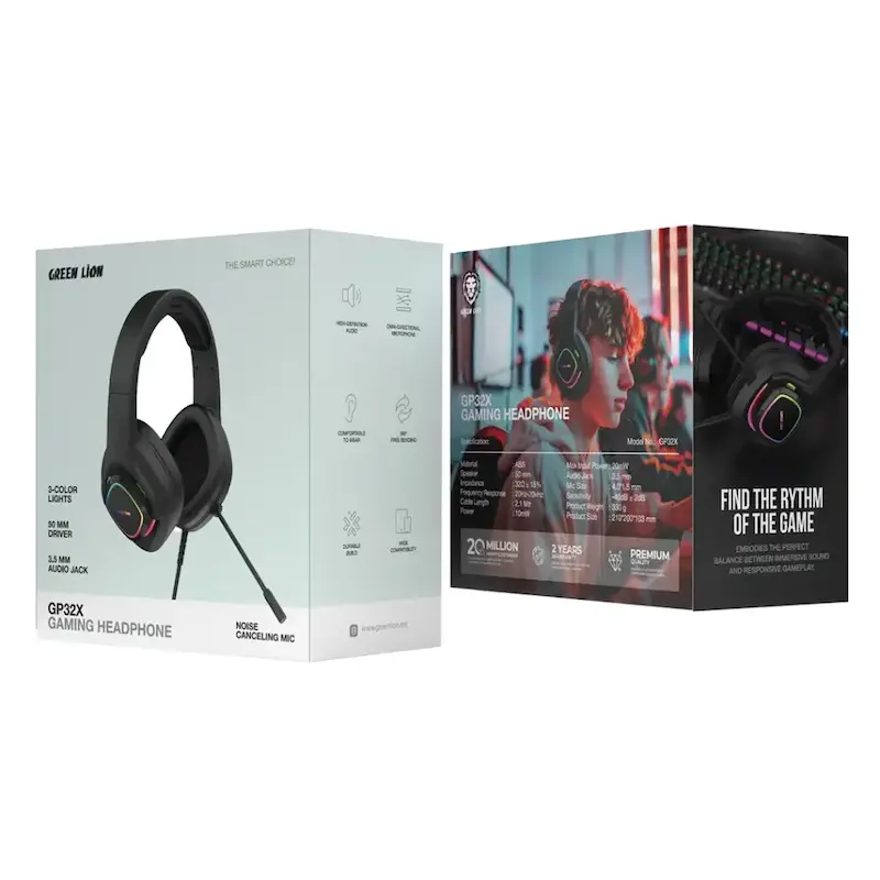 هدست سیمی گیمینگ گرین لاین Green Lion GP32X Gaming Headphone