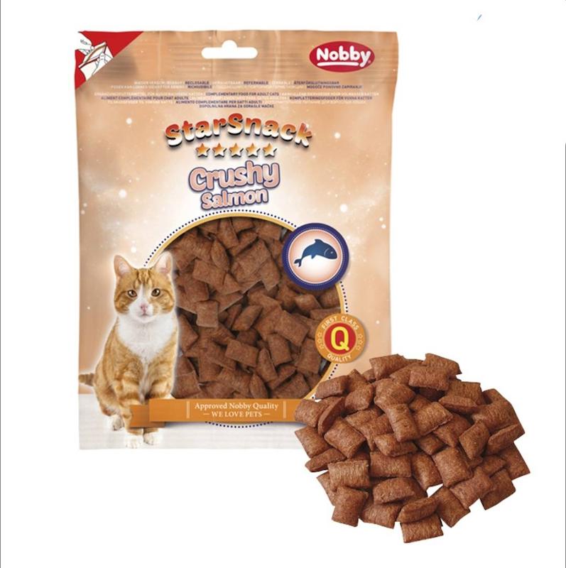 تشویقی گربه نوبی با طعم ماهی سالمون Nobby Crushy وزن 125 گرم