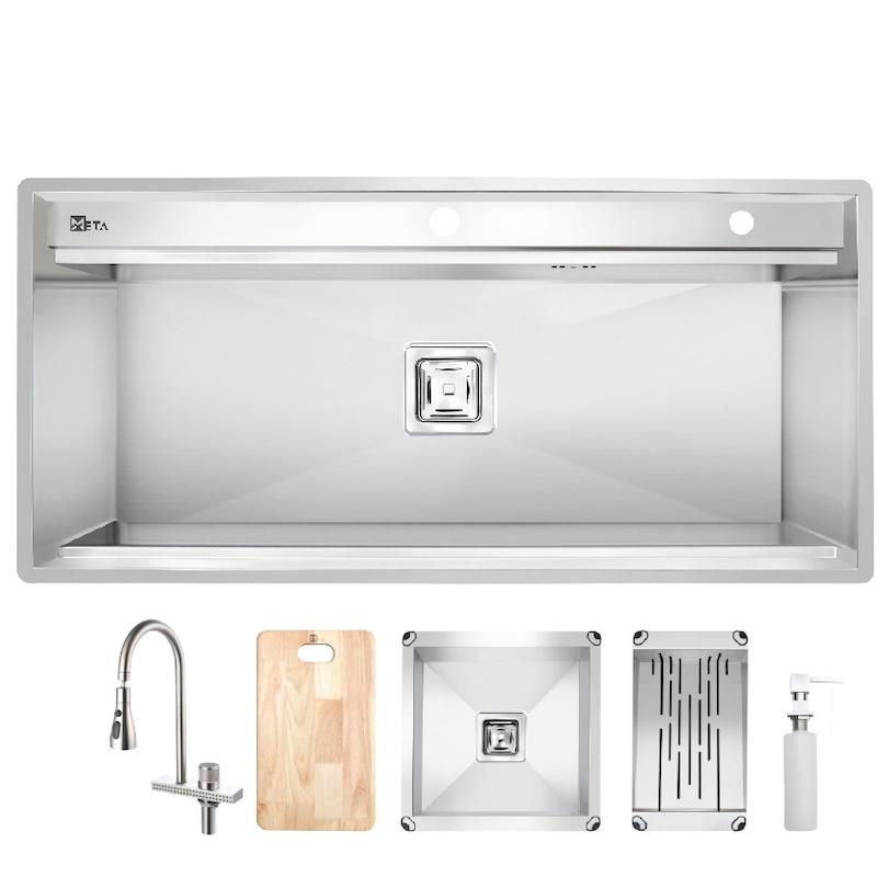 سینک استیل پله‌دار برند متا META مدل M104SP