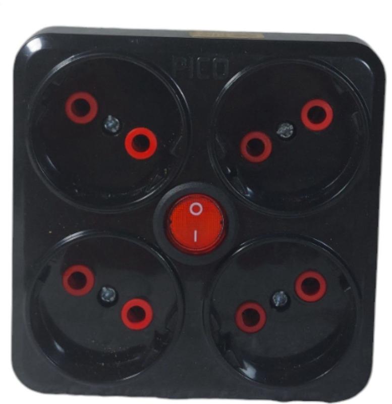 چندراهی برق پیکو ۴ عددی دوشاخه دار کلیددار