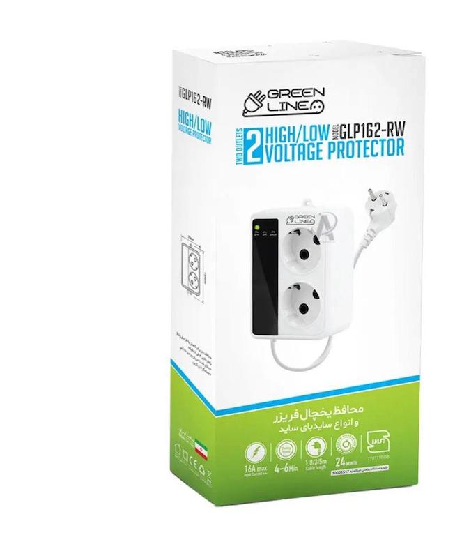 محافظ برق 2 خانه یخچال فریزر گرین لاین 1.8 متری مدل GLP162RW