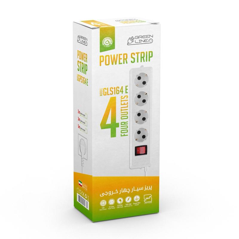 چند راهی برق برق گیرین لاین 4خانه 2متری مدل GLP164E