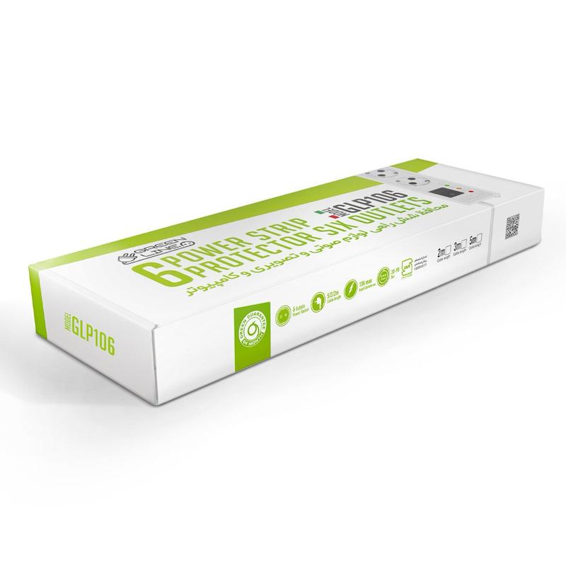 محافظ شش خانه کامپیوتر و صوتی و تصویری آنالوگ گرین 2متری ( GREEN LINE ) مدل GLP106