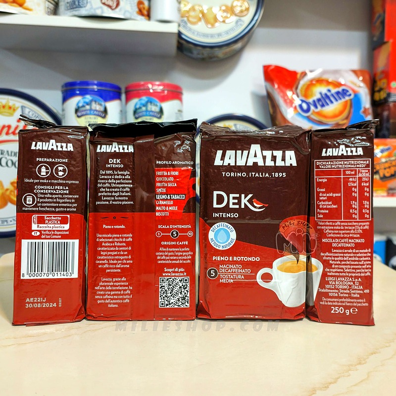 پودر قهوه دِک لاوازا با تلخی و کافئین کمتر 250 گرمی | Dek Lavazza