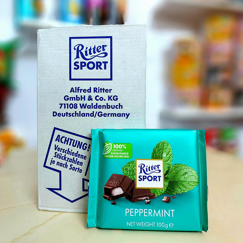 شکلات نعناع ریتر اسپرت 100 گرم اصل آلمان ا Ritter Sport Peppermint Chocolate100g