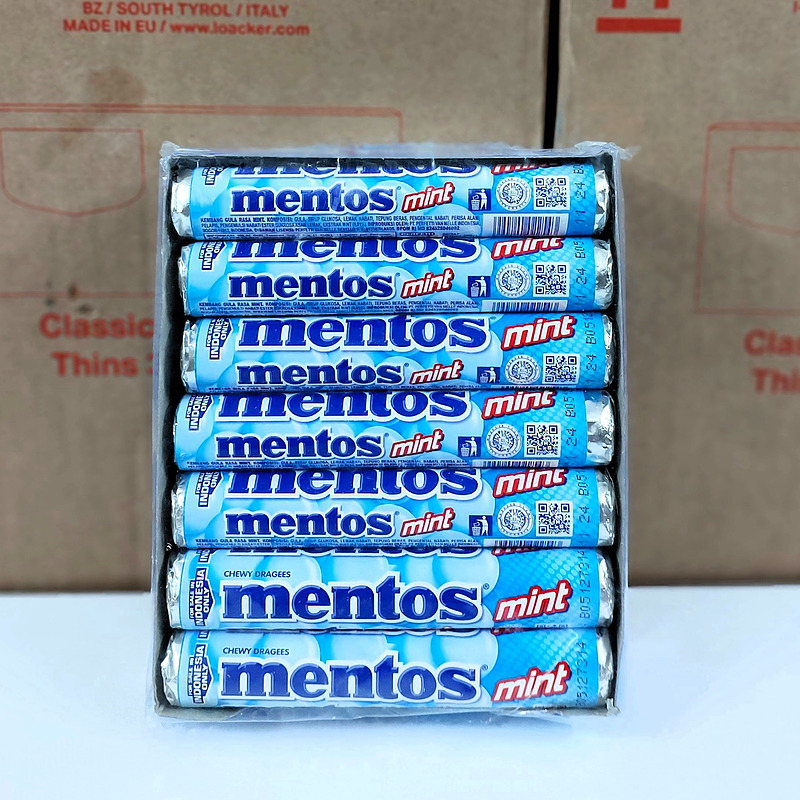 آبنبات منتوس نعنا مدل مینت خوشبو کننده 14 عددی ( Mentos )