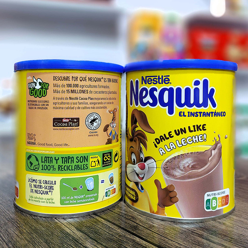 پودر کاکائو فوری نسکوئیک نستله اصل سوئیس بدون گلوتن 390 گرم اNESTLE NESQUIK  Gluten-free instant cocoa can 390 g 