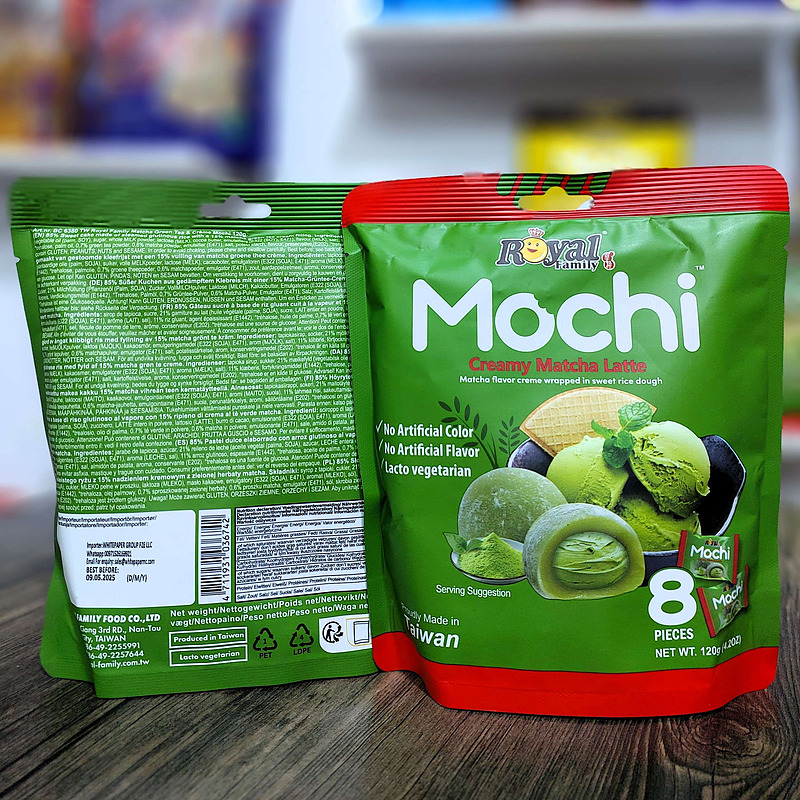 موچی رویال با طعم ماچا 120 گرم | Royal Family تایوانی ا Royal Family Mochi matcha tea 120g