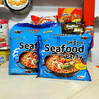 نودل کره ای Samyang با طعم غذاهای دریایی 125 گرمی، مدل seafood