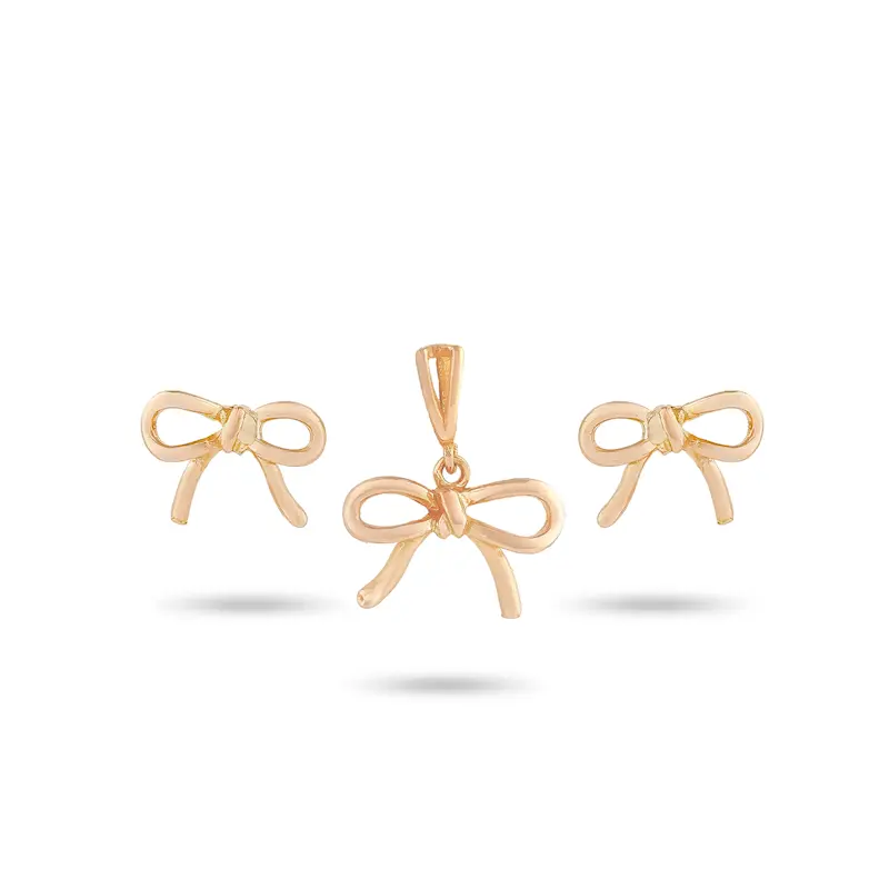 نیم ست طلا زنانه طرح پاپیون کد MT1262